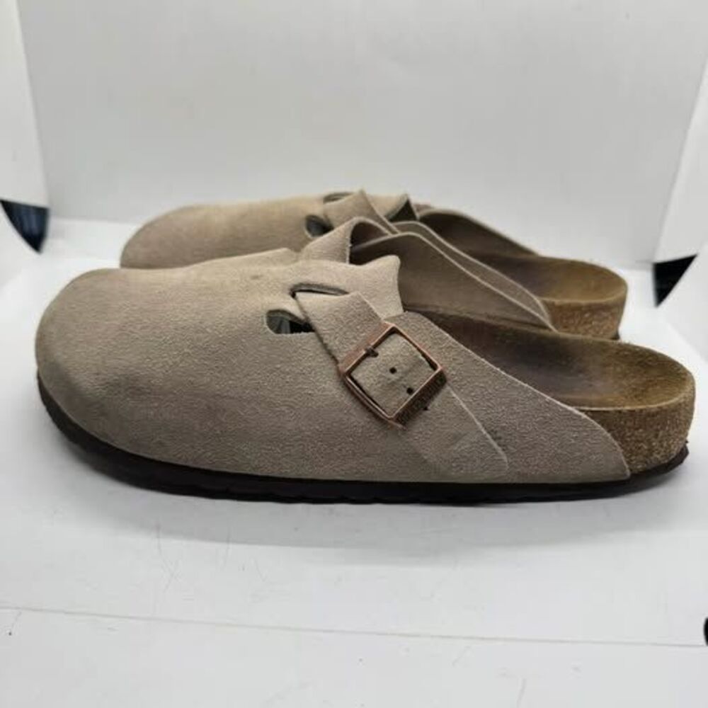 Birkenstock Boston Suede Clogs womens 6.5 Brown slip on